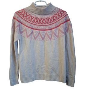 Tabitha Webb Fair Isle Nordic Lambswool Sweater Jumper Pink‎ XL NEW